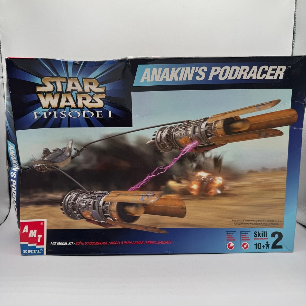 AMT Ertl Star Wars Anakin's Podracer Model Kit 1:32 Scale Episode I 30122 Orange